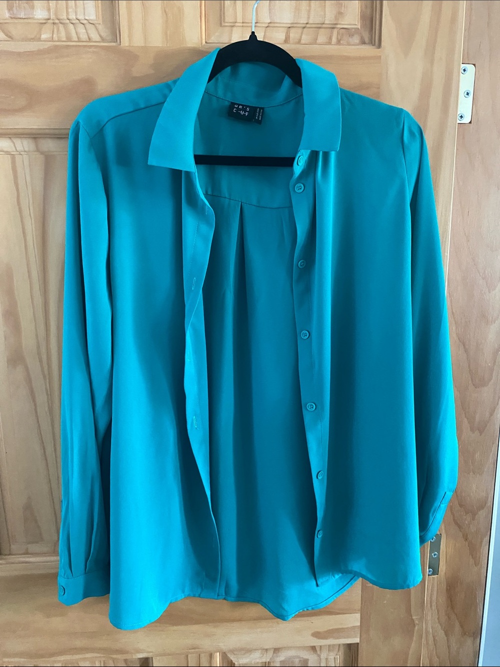 Women's Teal Button-Up Blouse